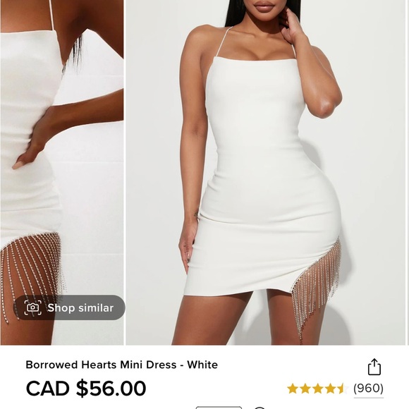 White Fashionova dress with sparkle fringes - Picture 1 of 3